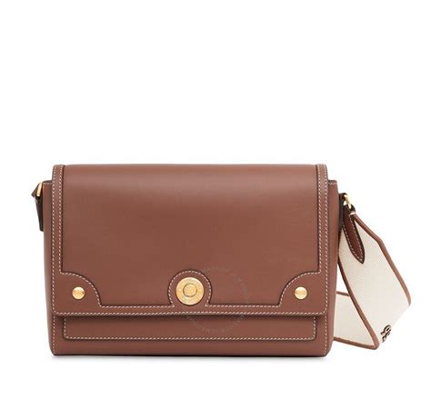 Burberry Tan Topstitched Leather Shoulder Bag